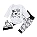 Camisetas Bebe Niño, Lanskirt 3 Piezas Conjuntos de Blusas Bebés + Pantalones + Sombrero Moda Ligero y Delgado Camisas de Verano Blusa Pijamas Camisas 2019 Mezcla de Algodon 0 a 24 Meses