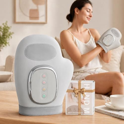 Hand Massager with Heat and Compression - Cordless Electric Hand and Wrist Massager for Arthritis,Carpal Tunnel & Finger Pain Relief - 5 Levels 3D Wave Pressure,3 Heat Settings- Health Wellness Gift — view 4
