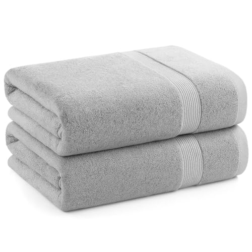 Diamond Tex Set of 1 Extra Large Jumbo Bath Sheet (100x200cm - 550GSM) 100% Egyptian Cotton Super Jumbo Bath Sheet Towel Set High Absorbent and Quick Dry Towels (1, Silver)