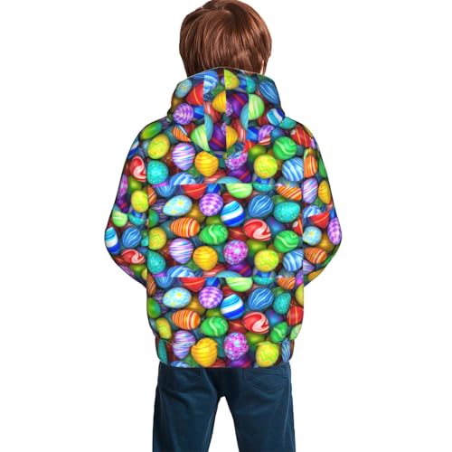 Colorful Easter Eggs1 Kid Hoodies Boys Sweatshirts Girls Pullover with Pocket4