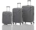 Produktbild travelite 4-Rad Koffer Set Größen L/M/S mit TSA Schloss, Handgepäck erfüllt IATA Borgepäck Maß, Gepäck Serie VECTOR: Robuster Hartschalen Trolley in stylischen Farben, 072040-04, anthrazit (grau)