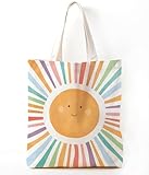 Zeghk Sunshine Gifts Canvas Tote Bag for Women, Kids tote Bag,Reusable Grocery, Sunshine Gifts Shopping Bag, Birthdays Gift for Women Holiday