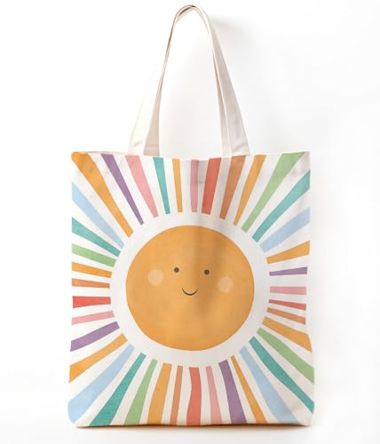 Zeghk Sunshine Gifts Canvas Tote Bag for Women, Kids tote Bag,Reusable Grocery, Sunshine Gifts Shopping Bag, Birthdays Gift for Women Holiday