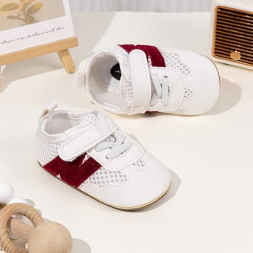 Image of Baby Boys Girls Sneakers Toddler Non-Slip Soft Rubber Sole First Walking Shoes Infant Newborn Crib Dress Shoes