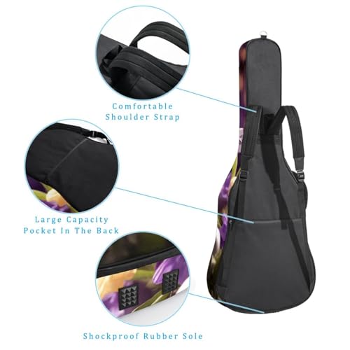 Housse guitare acoustique 41 pouces imperméable violette