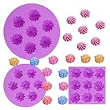 Cream Silicone Fondant Molds 3 Pieces, Cookie Chocolate Molds for Candy Cake Decortaion Cupcake Toppers Creative Desserts Clay