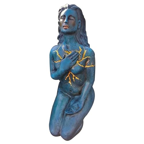 Escultura Diosa del Amor Propio 6.7in Azul Resina