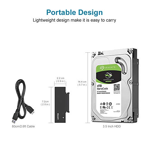 Unitek Usb 3.0 To Sata Iii Hard Drive Adapter External Kit Cable For 2.5 3.5 Inch Hdd/Ssd Hard Drive Disk, Optical Drive, With 12V/2A Power Adapter, Support Uasp #TOP3