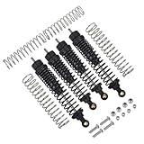 RCカー用ショックアブソーバー For Tamiya CW-01 Chassis Lunch Box Midnight Pumpkin For Unimog 406 アルミ合金オイルショックアブソーバー ダンパー アップグレードパーツ(Black)