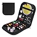 Houyond Mini kit da cucito da viaggio con diversi aghi e 14 tipi di bobine, kit di emergenza per casa o in viaggio (nero)