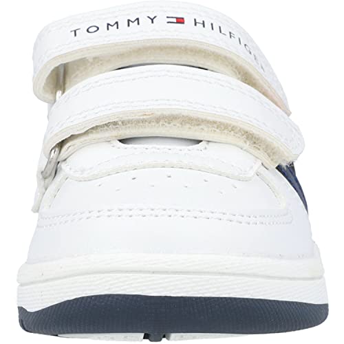 Tommy Hilfiger Sneaker White/Blue Faux Leather 2½ Us Little Kid #TOP5