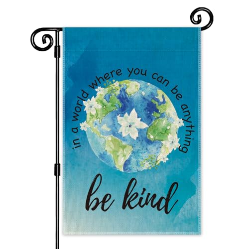JMYROG Be Kind Garden Flag, Double Sided Spring Kindness Flag for Outside, Environmental...