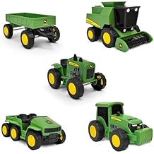 John Deere 5-Pack Micro Farm Vehicles Moving Parts and Rolling Wheels 3+ Years
