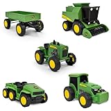 John Deere 5-Pack Micro Farm Vehicles – Moving Parts and Rolling Wheels – 3+ Years