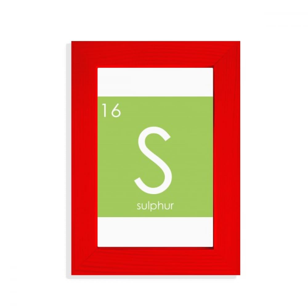 Chestry Elements Period Table Chalcogens Element Sulphur S Picture Display Art Red Photo Frame