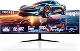 49インチ 曲面ウルトラワイドゲーミングモニター 5K、DFHD（5210×1440）、165Hz、1500R ゲームディスプレイ、AMD FreeSync対応、125％ sRGB、コンピューターモニター、内蔵スピーカー、HDMI/DP、VESA100×100 image