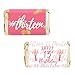 Girls 13th Birthday Party Mini Candy Bar Wrappers, Pink and Gold - 45 Stickers
