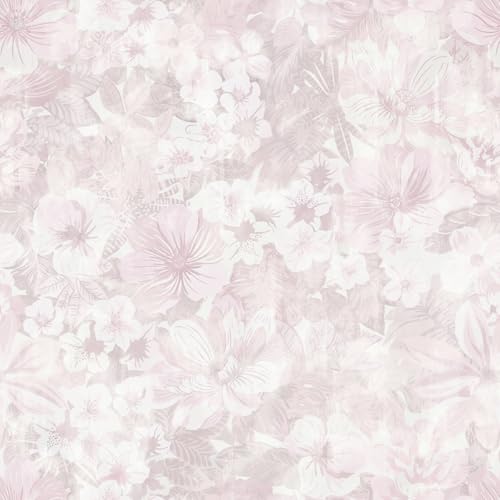 Heroad Pink Peel and Stick Wallpaper Floral Contact Paper Vintage Wall Paper Self-Adhesive Removable Wallpaper for Cabinets Drawers Bedroom Mural Wall Decor Vinyl Roll 17.3''x78.7''