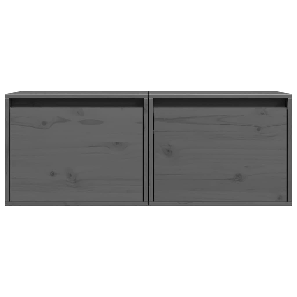 Juego de 2 estanterías de pared de 45 x 30 x 35 cm, madera maciza de pino gris, con capacidad de carga de 60 kg, diseño moderno y duradero, estantería para salón, pasillo, dormitorio, cocina