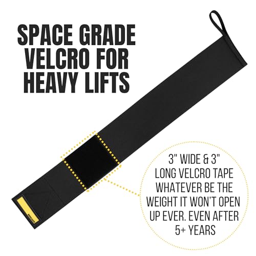 Image of Muscleape Wrist Wraps for Gym | SuperFabric Strength Support Straps for Heavy Lifting, CrossFit & Powerlifting | Adjustable Compression Wrist Support for atheletes- Superb Workout Wrist Stability & Protection. (Black, 20 Inches)