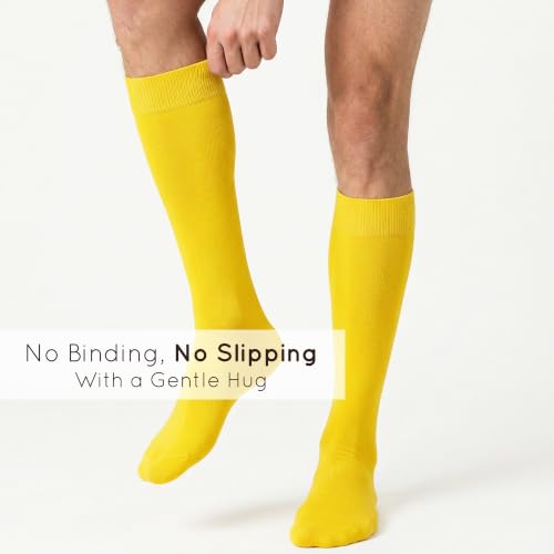 Image of Mysocks Knee High Socks for Women Men Combed Cotton Seamless Toe Tall Long High Socks