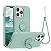 Abitku Cover per iPhone 13 PRO, Silicone Cover con Anello Rotante Magnetico a 360 Gradi, AntiGraffio Custodia per iPhone 13 PRO 6.1 Pollic, Menta