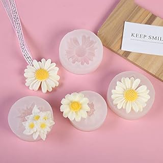 4 Pack Daisy Molds Flower Resin Mold - Resin Casting Silicone Molds for Home Decor & Candle Making Wave Spiral Mold