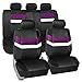 FH GROUP PU006115 Varsity Spirit PU Leather Seat Covers, Airbag & Split Ready, Pink / Black Color