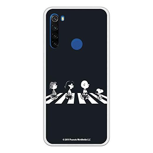 Funda para Xiaomi Redmi Note 8T Oficial de Snoopy Personajes Beatles para Proteger tu móvil. Carcasa para Xiaomi de Silicona Flexible con Licencia Oficial de Peanuts.