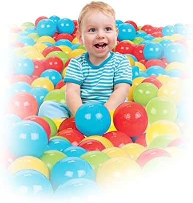 PILSAN Ball Pit Balls, Soft Plastic Playpen Balls for Toddler, Bright Colors, Use in Baby or Children Ball Pit, Play Tents, Non-PVC Plastic, Non-Toxic & BPA Free