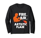 Feu, air, flair artistique en verre soufflé Manche Longue