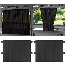 2PCS Car Side Window Sun Shades, Suction Cup Vehicle Sunshade Curtain with UV Rays Protection, Removable Auto Window Sunscreen for Protecting Privacy, Universal for SUV, Truck, RV