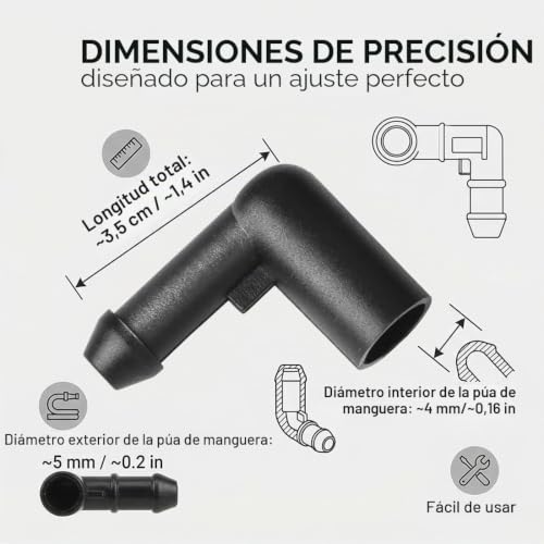 Miniatura 4 de Munze Lavaparabrisas Coche, 4 Conectores De Manguera Compatibles Con Opel Vauxhall Astra H Corsa D Zafira B 13171805 13257350 1452941 Negro