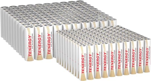 Tenergy 100 Pack Alkaline AA Batteries and 100 Pack AAA Alkaline Batteries, AA and AAA Batteries for Household Electronics by Tenergy - Used condition - US$35.82