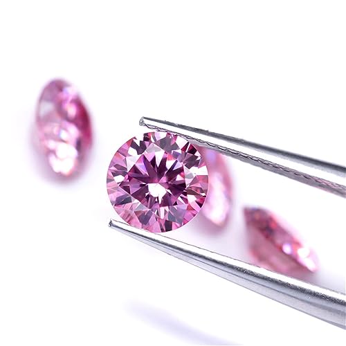 4-10mm Loose Moissanite Stone Garnet Pink Color Various 4 Colors Moissanites Gesmtone 0.3-4ct VVS1 Clarity Gems (Dark Pink, 6.5mm 1ct) - Thumbnail 5