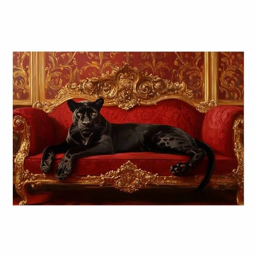 Peintures colorées d'animaux sauvages TERUEA 70x100cm Noir