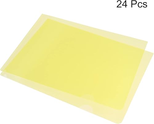 Miniatura 9 de PATIKIL Carpetas tipo L, paquete de 24 unidades, tamaño A4, bolsillos de plástico para proyectos, papel transparente, funda para documentos, para
