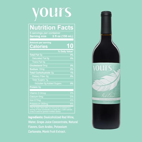 YOURS Non-Alcoholic California Red Blend – Rich Dry Red Wine Alternative – Award-Winning, Alcohol Removed, Monk Fruit Sweetened – 750mL - Thumbnail 2