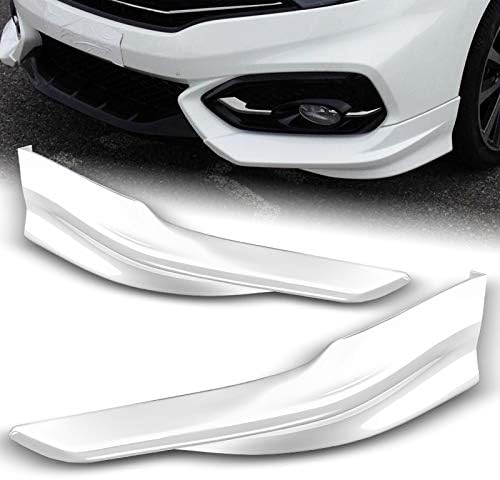 2PCS Front Body Kit Bumper Lip Kit fit for compatible with 2014-2015 Honda Civic 2-DR/Coupe, HFP-Style Splitter Trim Protection Spoiler, Air-Dam-Chin-Diffuser (Painted White)