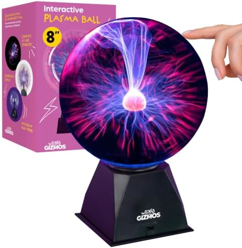 Wicked GIZMOS 8 Inch Plasma Ball Lamp - Touch & Sound Sensitive Plasma Lamp