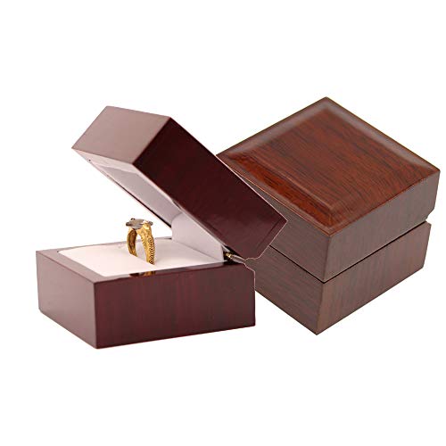 Maiweixi Crystal Horcrux Ring Resurrection Stone Retro Bronze With Regal Displays Elegant Rosewood Ring Box (Grey) #TOP3