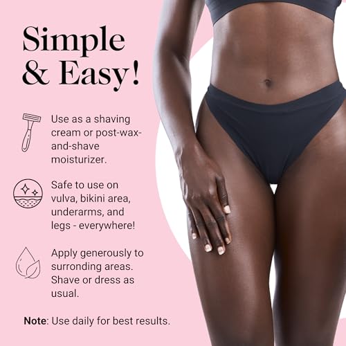Kushae Feminine Soothing After Shave Cream - OB/GYN Made, Natural, Fragrance Free, Aloe-Based, pH Balanced Intimate Moisturizer for Women 4oz
