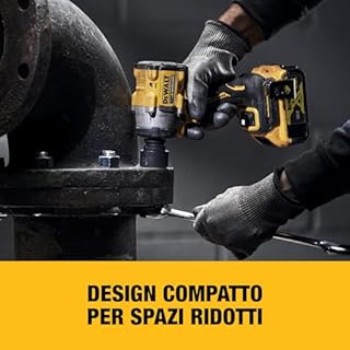 DEWALT Avvitatore a impulsi compatto 18V XR Brushless con attacco quadro 1/2" e perno di tenuta, solo corpo macchina, DCF922N-XJ