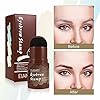 Eyebrow Stamp Kit, Eyebrow Shaping Stamp Makeup Kit, One Step Eye Brow Stamp, Long Lasting Eyebrow Makeup Tool with 10 Reusable Eyebrow Stencils, 2 Eyebrow Brushes, 3 Colors (Medium Brown)