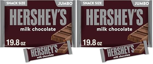 HERSHEY'S Milk Chocolate Snack Size, Candy Jumbo Bag, 19.8 oz (Pack of 2)