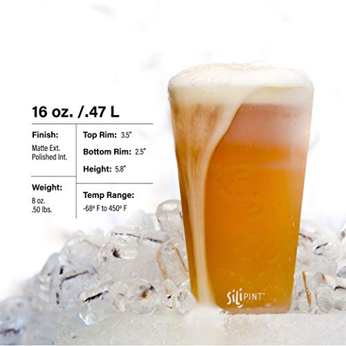 image for Silipint Silicone Pint Glass Set, Patented, Shatter-proof, Unbreakable
