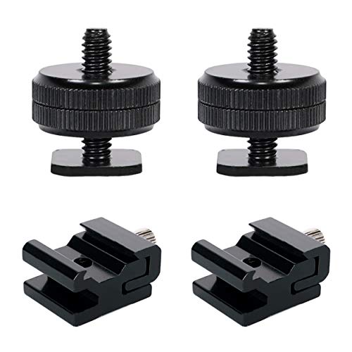 Qyxinc Camera Hot Shoe Mount Adapter Flash Shoe Mount To 1/4" Tripod Screw Adapter 2Piece, Metal Cold Shoe Flash Stand Adapter With 1/4-Inch -20 Tripod Screw 2Piece #TOP12