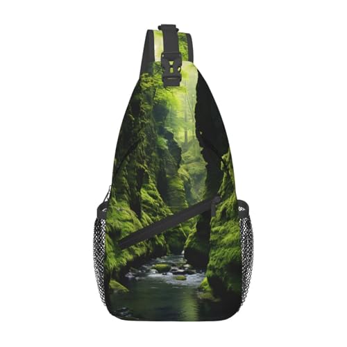 Sac de poitrine noir Cliff Moss Print pour homme taille unique