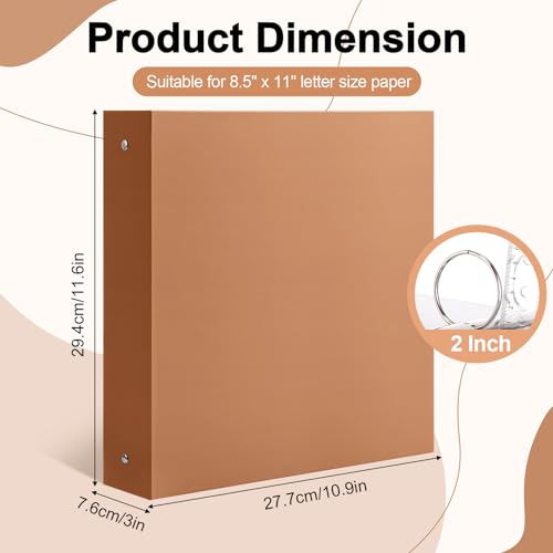 Cholemy 6 peças de fichário com 3 anéis, fichários redondos resistentes com 2 bolsos internos, compo