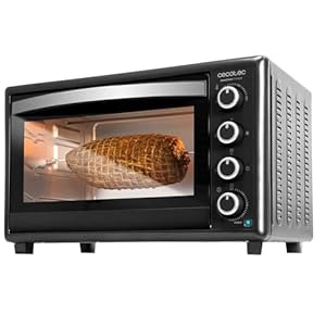 Cecotec Forno da tavolo Bake&Toast 4600 Black Gyro, 46 l, 2000 W, 12 funzioni combinabili di calore, include girarrosto, vassoio raccogli briciole.